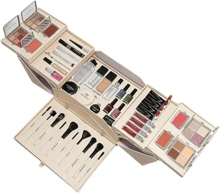 Complete Professional Makeup Gift Set with Beauty Essentials and Makeup Brush Collection
